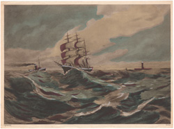 Vintage prints of sailing, ships, boat, marine views